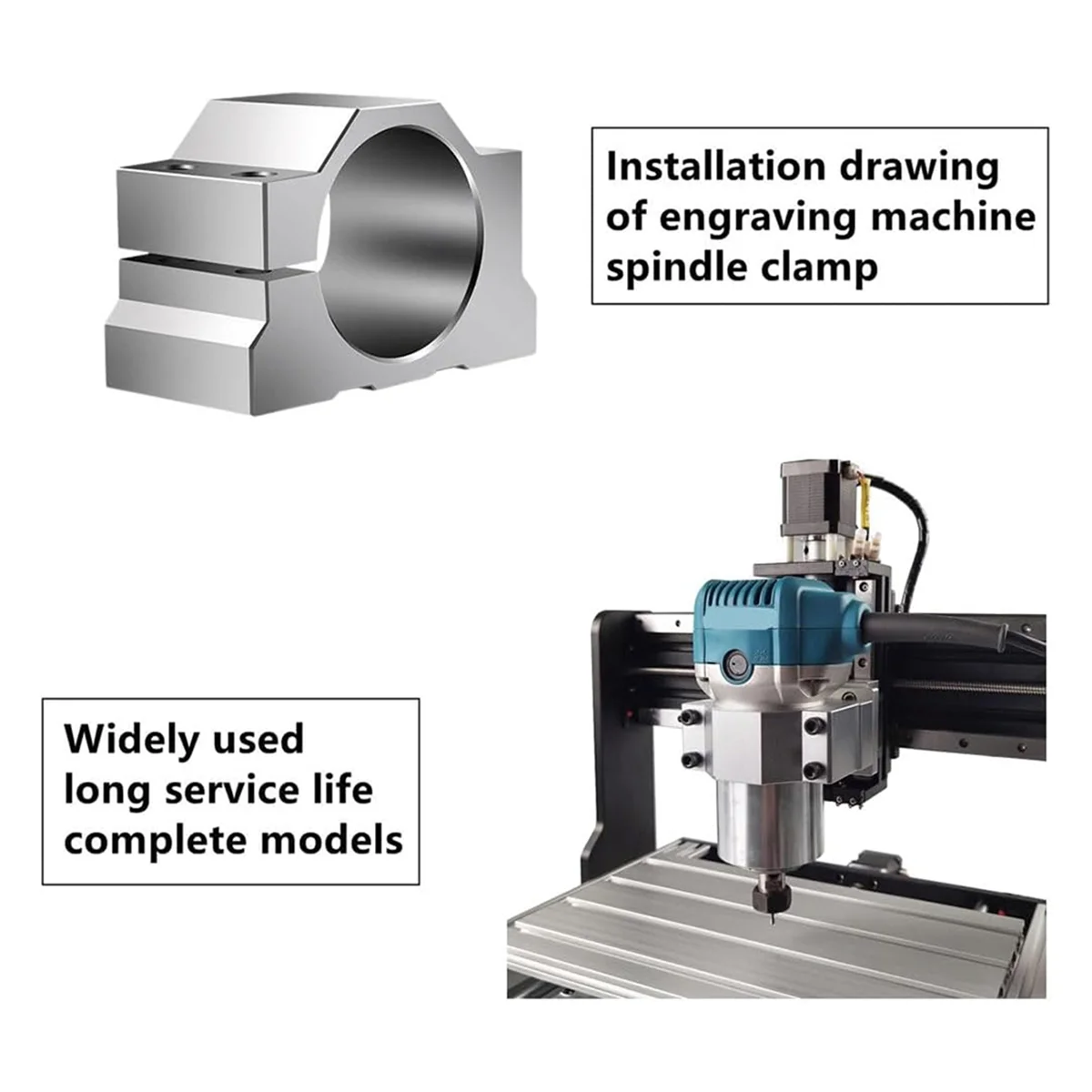 65mm CNC Spindle Motor Clamp Mounting Bracket,Spindle Motor Mount Support with 4pcs Screw, for CNC Router Engraving