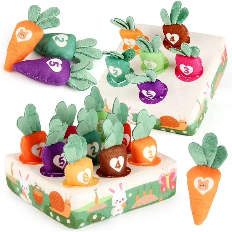 เด็กแครอท Harvest เกม Montessori ของเล่นดึงหัวผักกาดเด็กวัยหัดเดินมอเตอร์ทักษะการฝึกอบรมสีการเรียนรู้ของเล่นเพื่อการศึกษาเด็ก