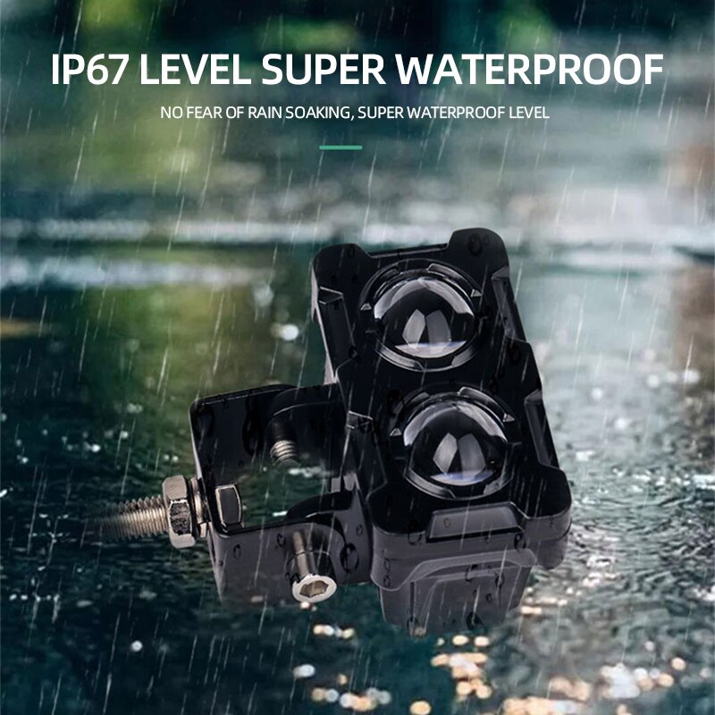 1PCS Motorcycle LED Fog Lights ATV Driving Fog Light Dual Color Work Light Bar Motorcycle Headlights Auxiliary Spotlight