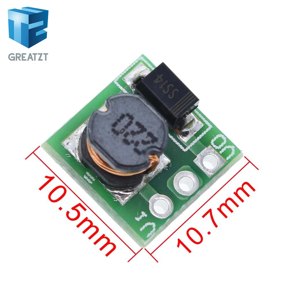 GREATZT 1 шт./5 шт. 0,9-5 В до 5 В DC-DC повышающий модуль питания, плата повышающего преобразователя напряжения 1,5 В 1,8 В 2,5 В 3 В 3,3 В 3,7 В 4,2 В до 5 В