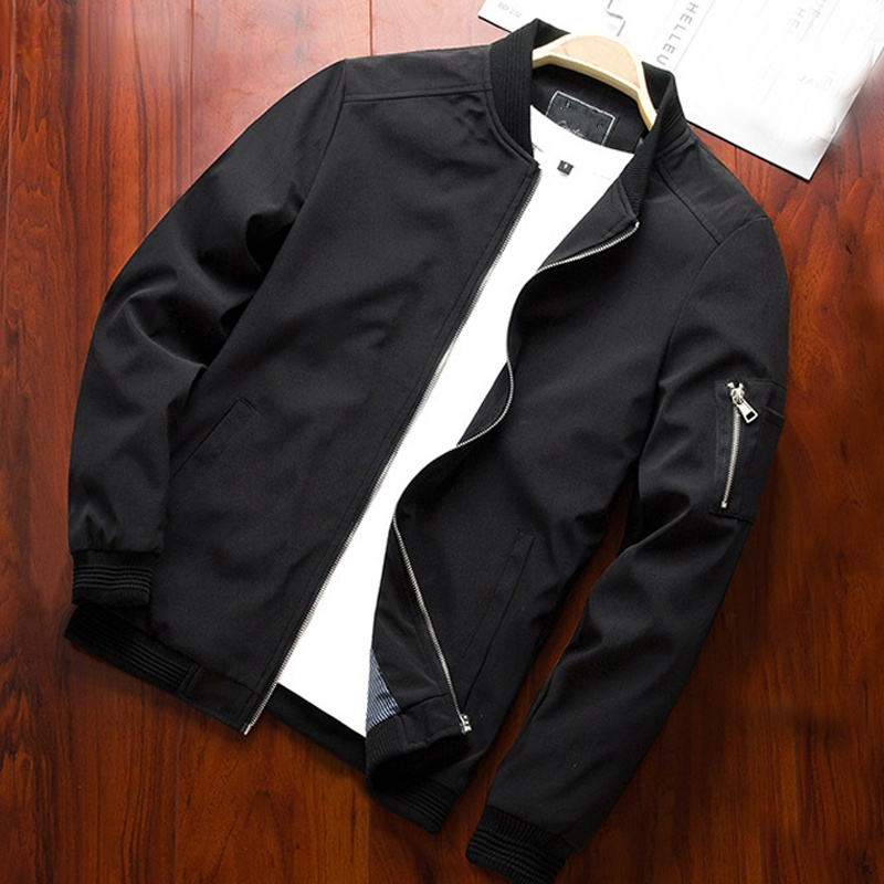 Blouson aviateur mince à manches longues pour hommes, veste d'opérabilité, coupe-vent à fermeture éclair, vêtements d'extérieur pour hommes, vêtements de marque