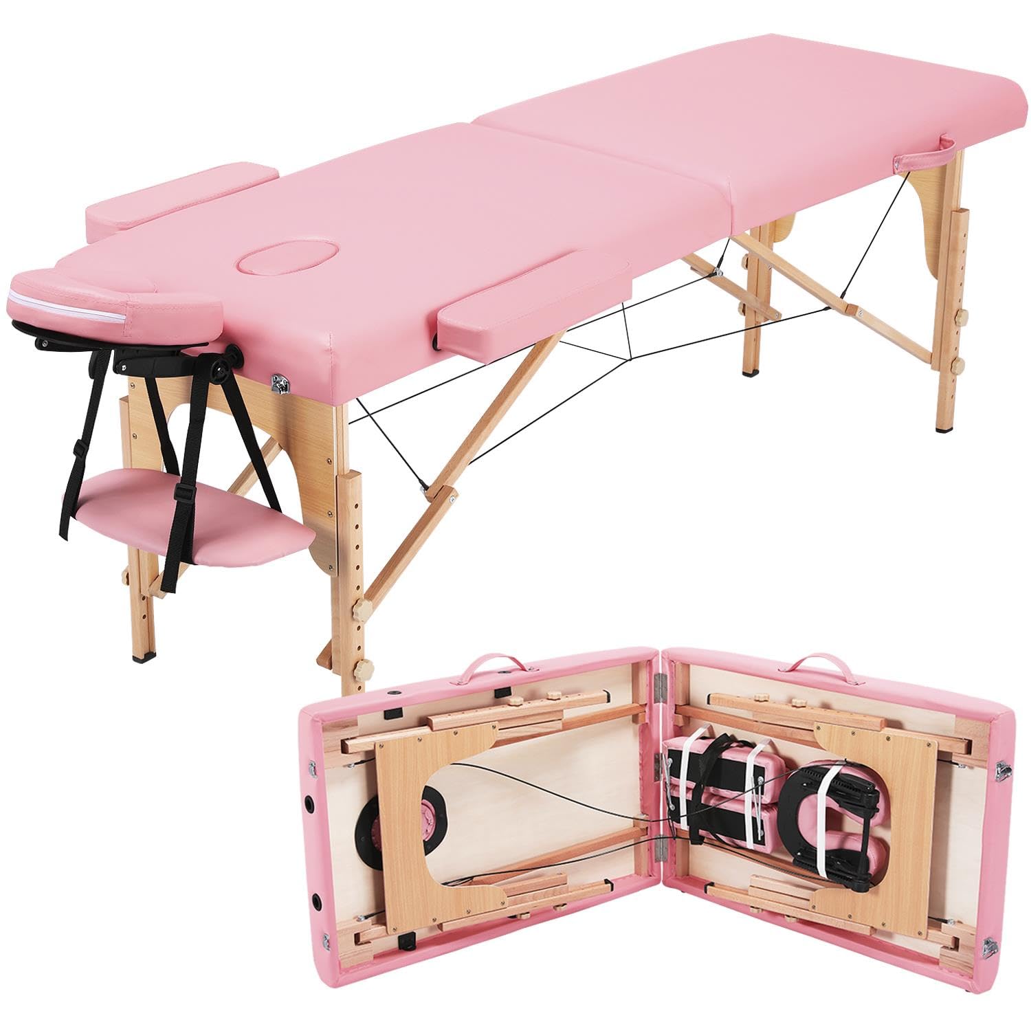 Lash Bed Portable Massage Table Height Adjustable Spa Bed Folding Lightweight Esthetician Bed Tattoo Bed For Spa Therapy Clinic