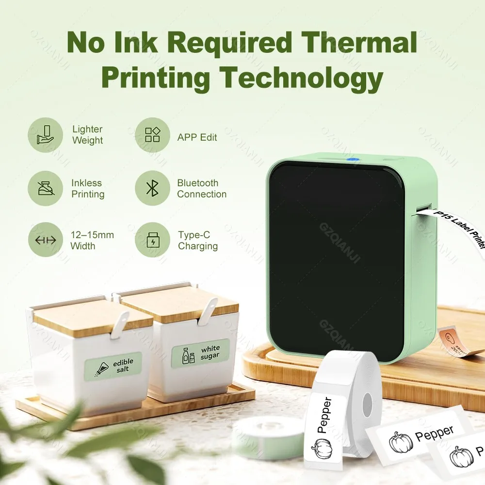 Marklife P15 Draadloze Bluetooth Labelprinter Draagbare Thermische Printer Vergelijkbaar als D11 D110 D101 Label Machine Mini Label Maker