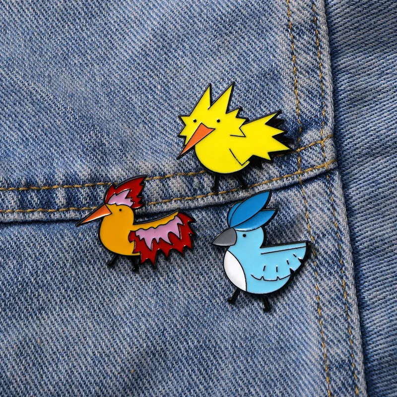 Süßes Poké-Mon, drei Heilige Vögel, Cartoon-Abzeichen, Anime, Film und Fernsehen, Haustier, flammender Vogel, Brosche, Kleidung und Accessoires