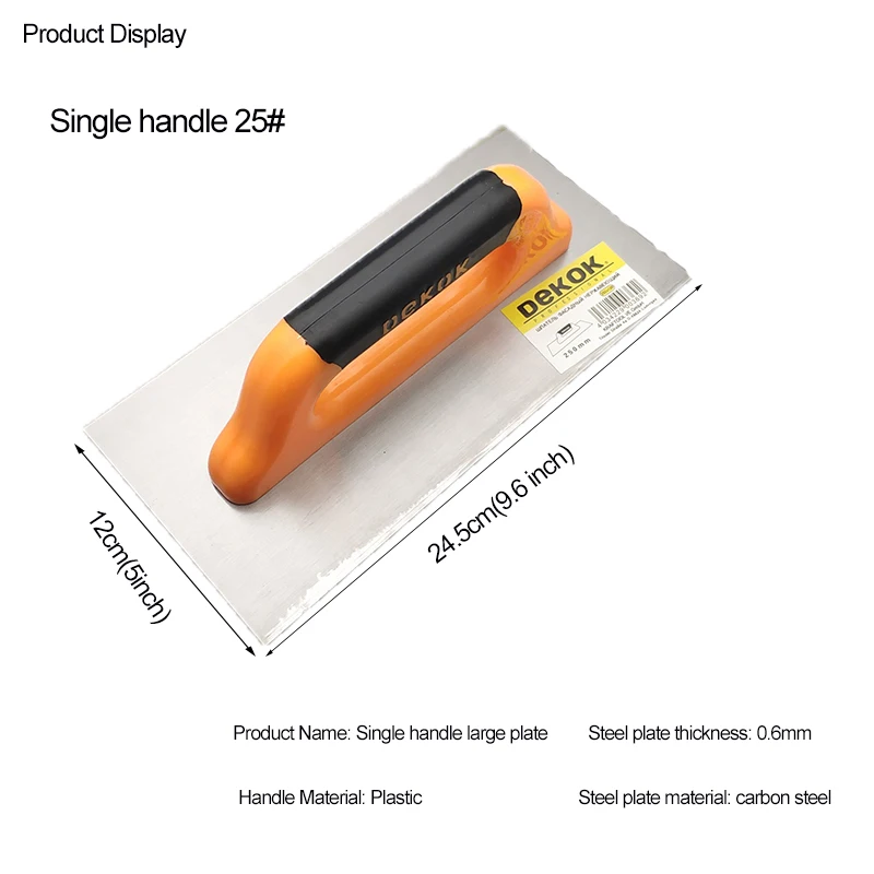 Plastering Trowel Single-handle 24.5/29.5/39.5/49.5cm Putty Scraper Gypsum Trowel Plaster Paint Feed Filling Construction Tools