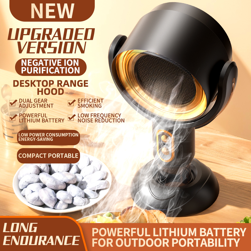 Portátil mini exaustor de mesa exaustor sucção poderosa bancada apartamento cozinha acampamento exaustor novo
