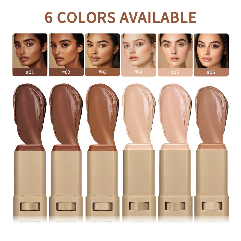 Skin Tint Stick กันน้ํา Nourishing Solid Tinted Serum Foundation Skin Tint Balm Face Tinted Face Contour Stick แต่งหน้า