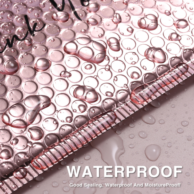 10 ピース/ロットローズゴールドメタリックバブルメーラー箔パッド入りバッグアルミメッキ郵便袋ギフト包装パッド入り配送封筒