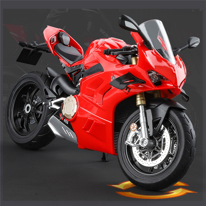 大サイズ 1/9 ドゥカティスパニガーレ V4S 合金レーシングバイクシミュレーションダイキャストメタルストリートバイクモデルライトキッドギフト