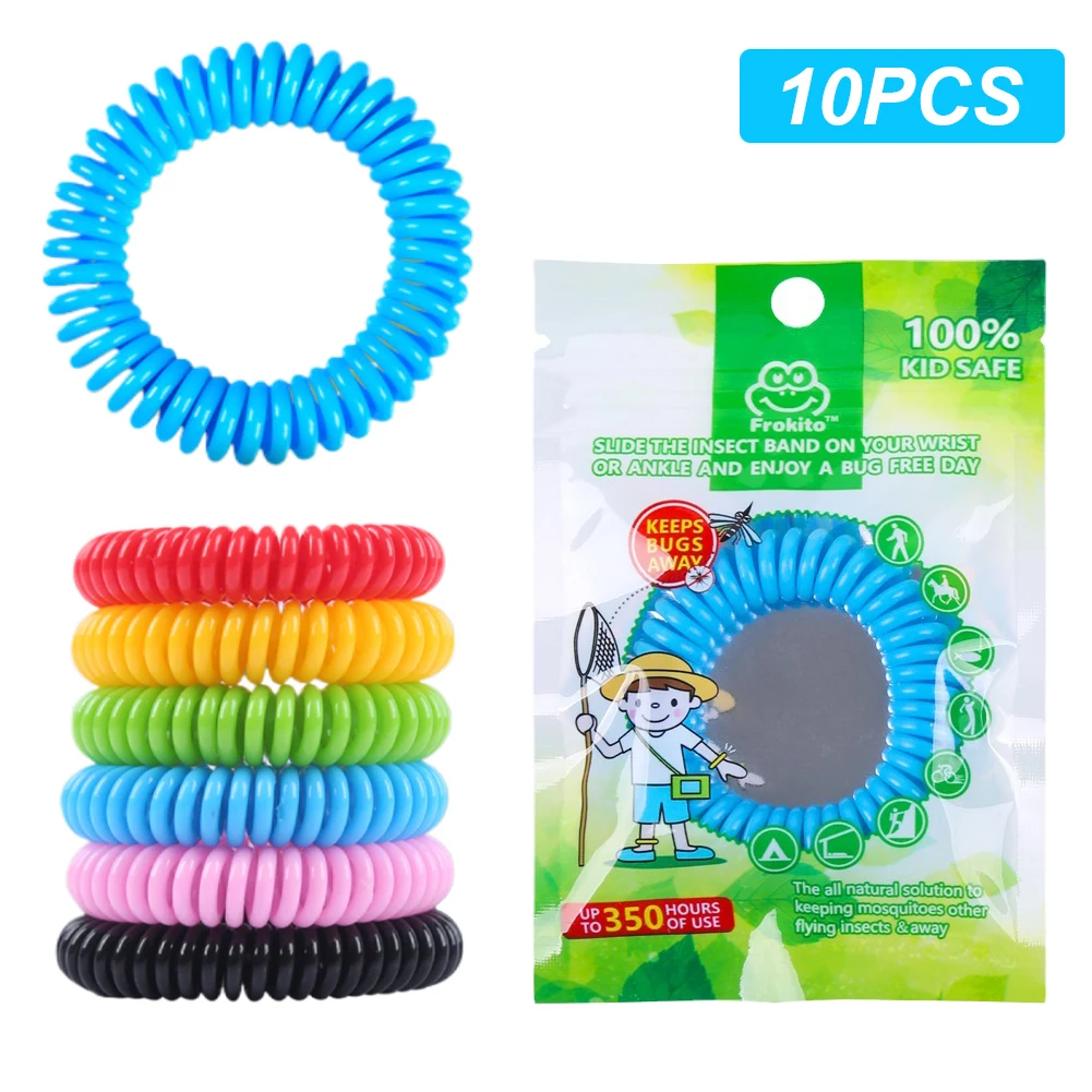 Bracelets anti-moustiques naturels, lot de 10, pour adultes et enfants, résistants à l'eau