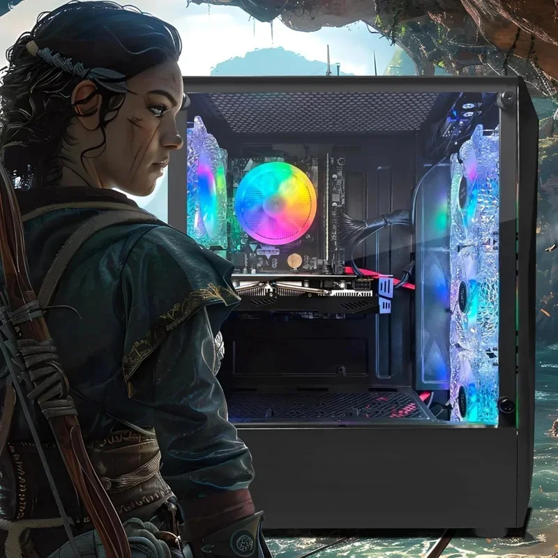 Computadora de sobremesa para PC para juegos, Radeon RX 580 16G GDDR5, Core i5-9400F hasta 4,1 GHz