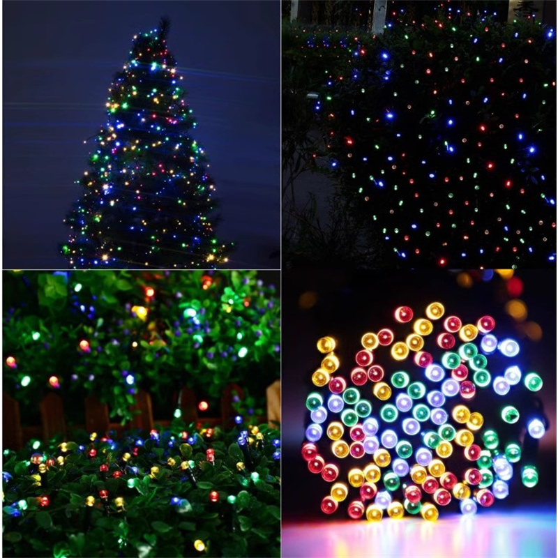 Stringa di luci solari impermeabili per decorazioni da giardino all'aperto e festival di Natale - Opzioni bianche/bianco caldo/multicolore disponibili