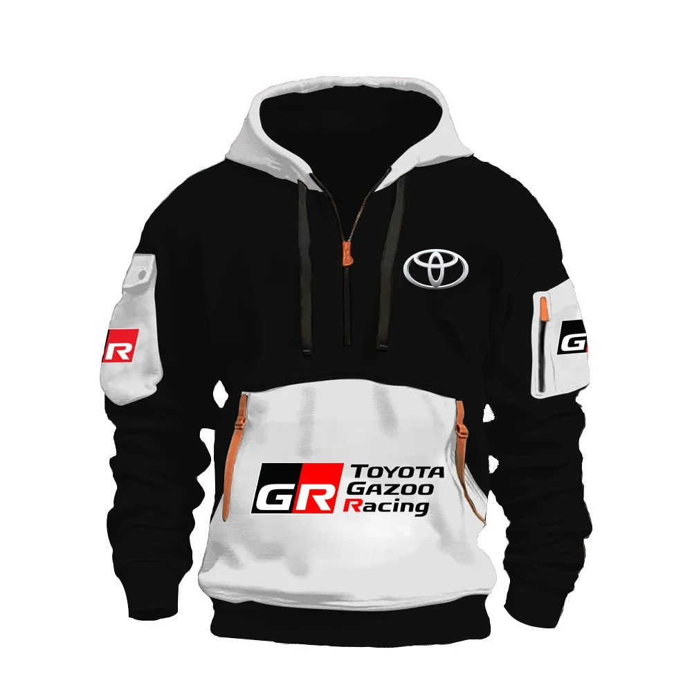 2025 Sudadera con capucha deportiva para hombre con emblema de Toyota, Toyota GR Racing Le Mans WRC Car Enthusiast Racing Apparel Sudadera con capucha