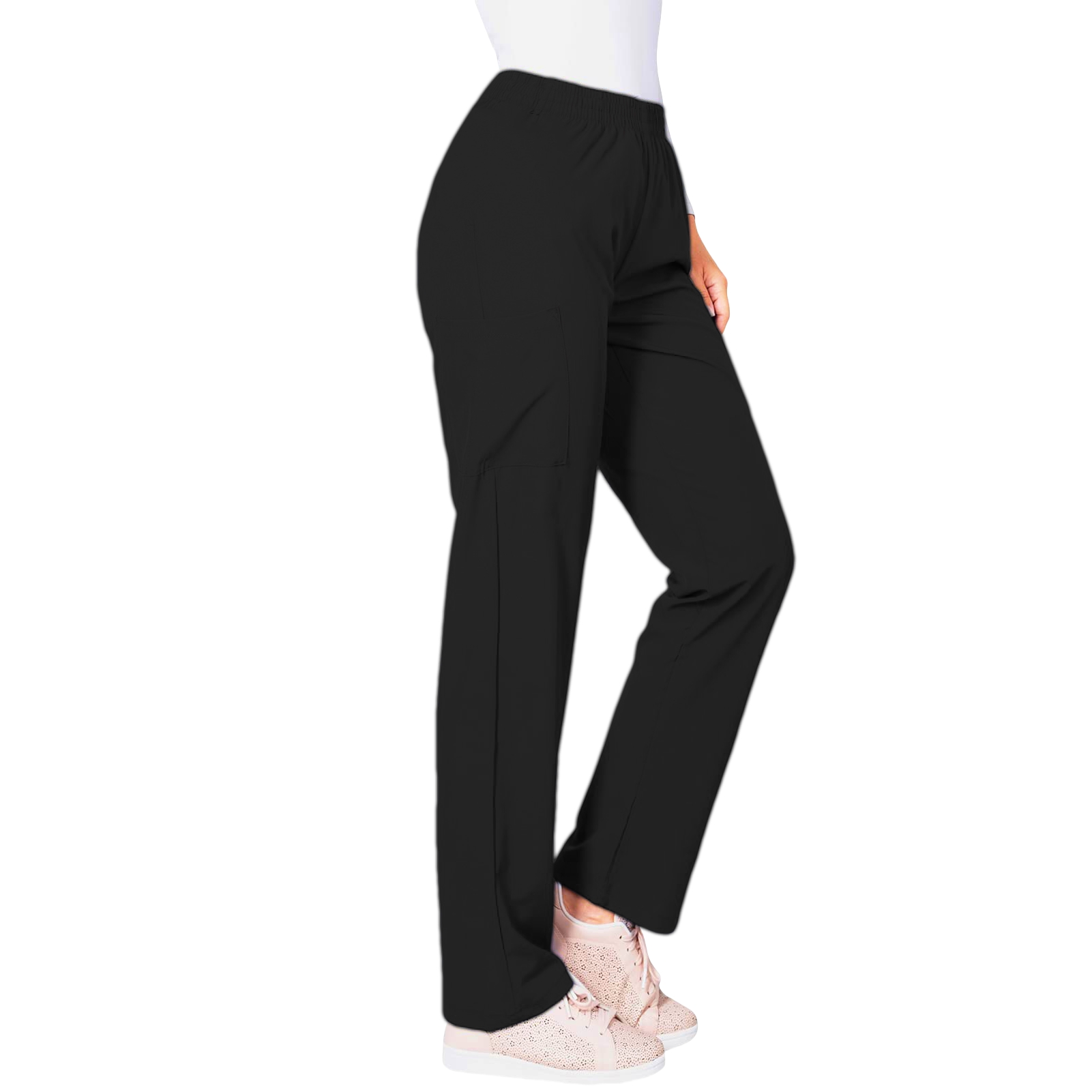 Pantalon d'infirmière élastique, robe chirurgicale pour femmes, pantalon d'été noir, taille élastique, grande taille, pantalon de travail pour médecin à séchage rapide