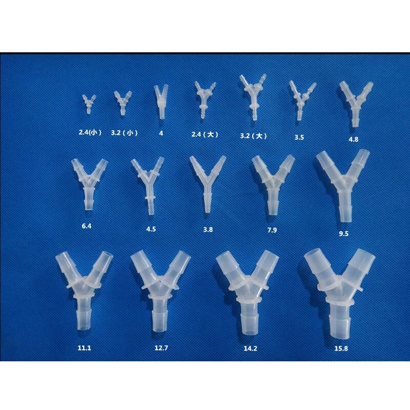 Accesorio de tubería de plástico de 2,4mm - 20mm, púa de Pagoda igual, conector de manguera de inserción PP para tanque de peces tipo Y de 3 vías para el jardín del hogar