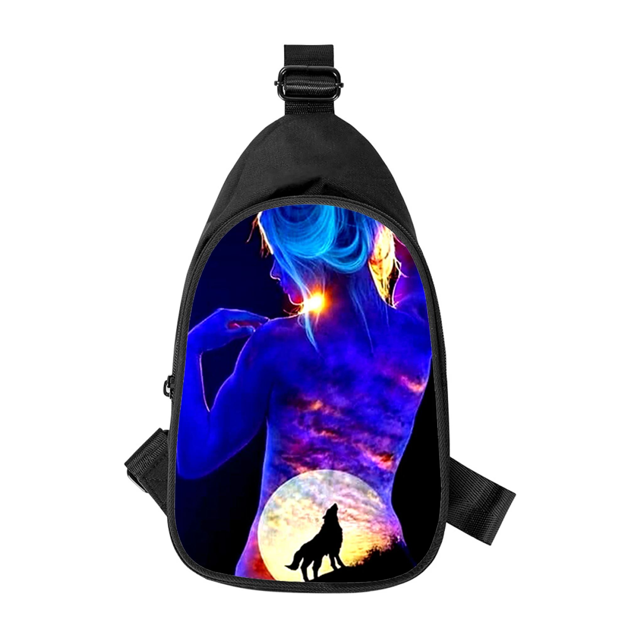 Persönlichkeit Kunst Mädchen 3D-Druck neue Männer Kreuz Brusttasche diagonal Frauen Umhängetasche Ehemann Schule Taille Pack männliche Brust Pack