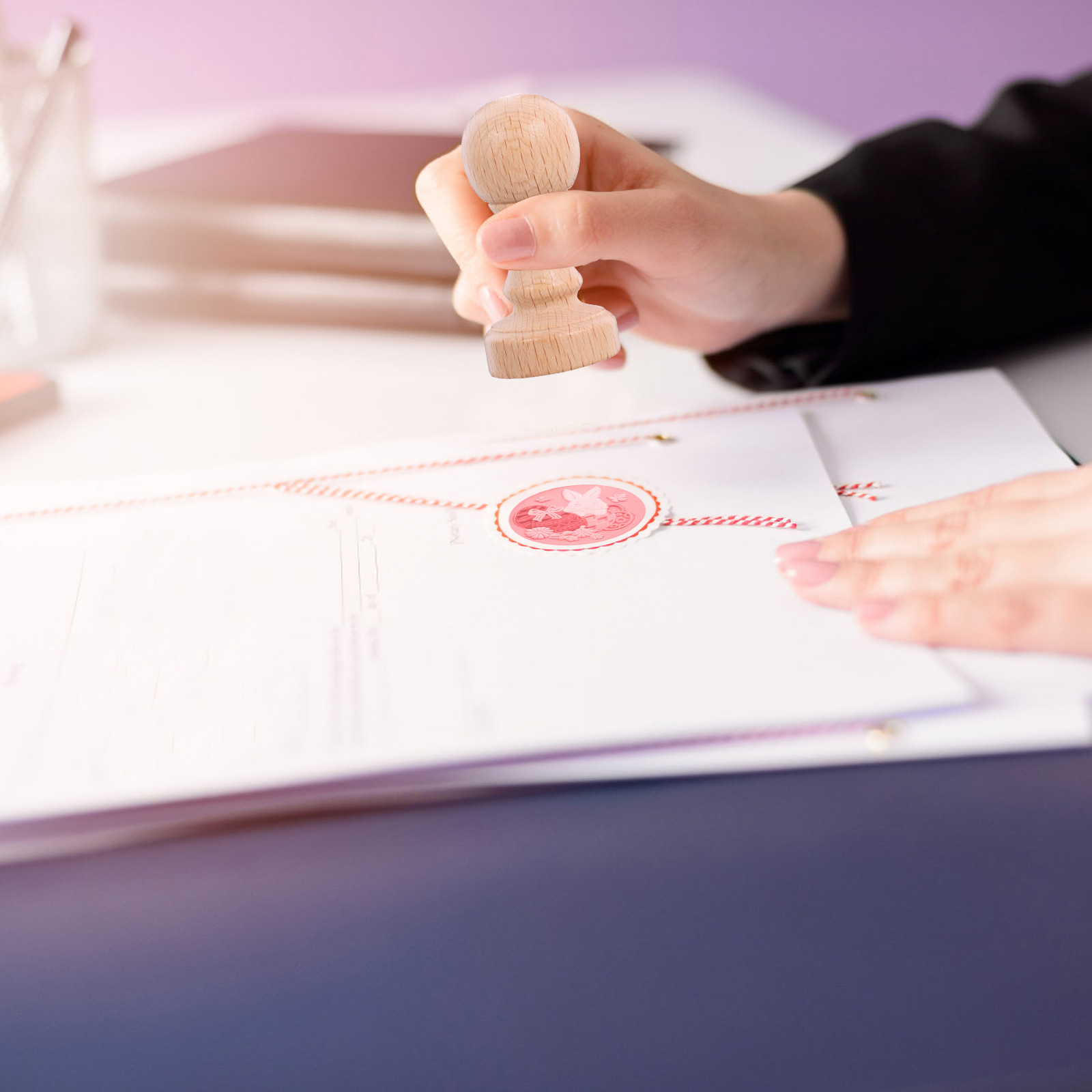 2-teiliges Holzsiegel-Stempel für Scrapbooking, Handbuch, neuartiges DIY-Bastelwerkzeug, glattes Schnitzen, Versorgungskonto