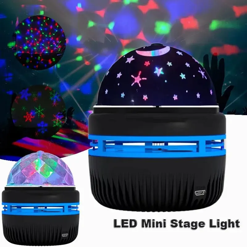 Mini Party KTV Lampada USB Luci notturne a LED Cielo stellato Proiettore galassia Ruota automatica Compleanno colorato Danza Discoteca Decorazioni per la casa