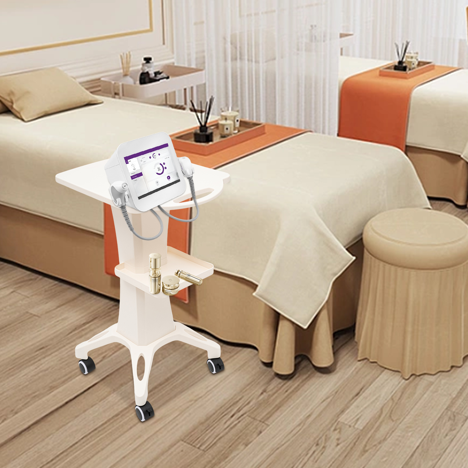 Chariot roulant pour salon de beauté, support de chariot de spa avec roue, étagère de rangement pour barbier, équipement de tatouage