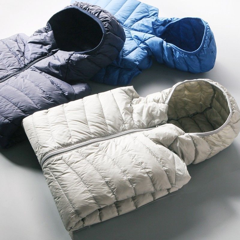 Jaqueta Leve de Aodão com Isolamento Térmico para Homens, Com Gola Alta e Capuz, Estilo Slim Fit, Nova Chegada para Outono ...