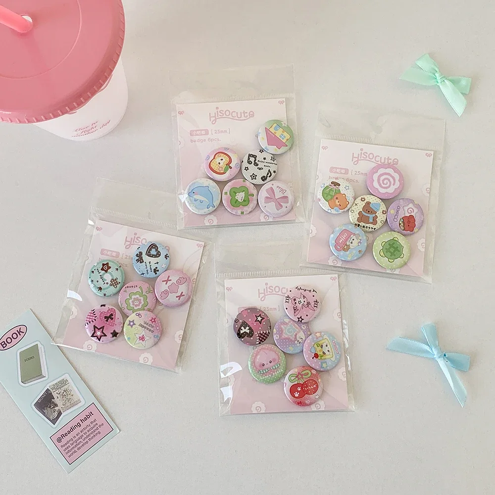 6 teile/satz Ins Stil Vierblättriges Kleeblatt 25mm Mini Kleine Badage Antike Brosche Dekoration Abzeichen Mädchen Hand Konto badage Anzug
