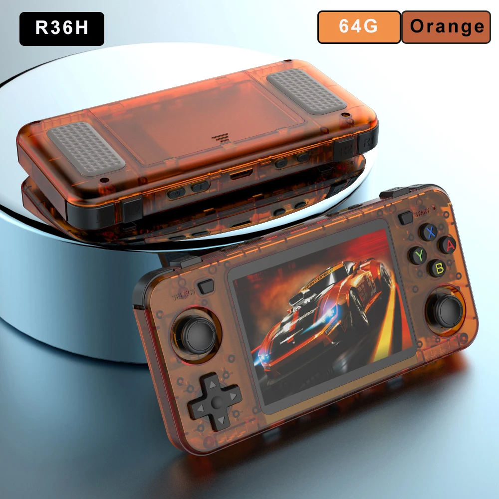 Nueva consola portátil Retro R36H, sistema Linux de código abierto, consolas de juegos clásicas, pantalla IPS de 3,5 pulgadas, reproductor de vídeo portátil 64G 128G