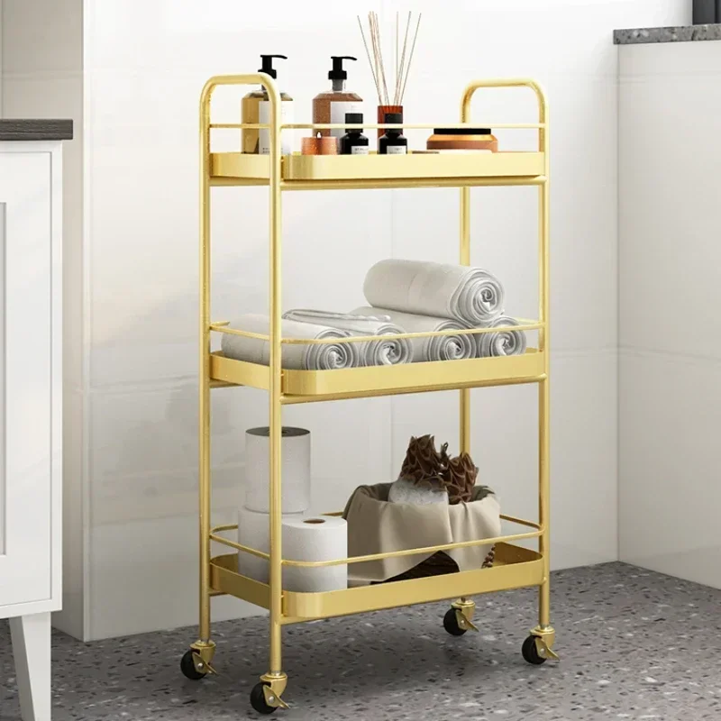 Nordic multi-camada auxiliar mesa de spa com rodas suporte de toalha móvel rack de armazenamento de chuveiro carrinho de armazenamento organizador de economia de espaço