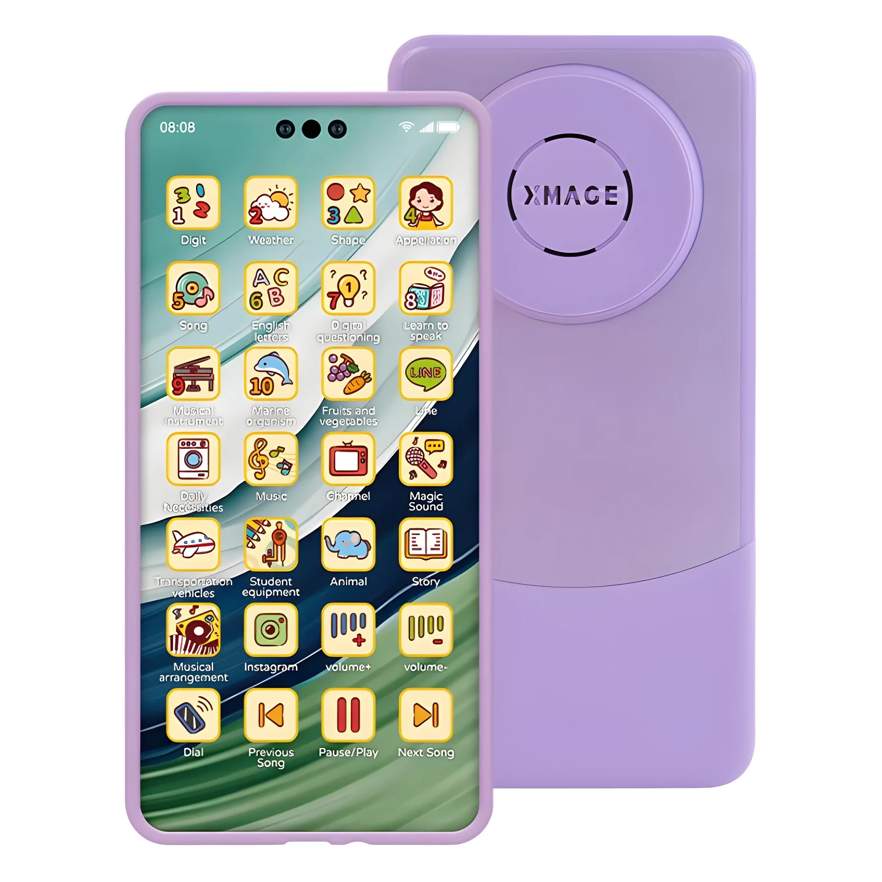 Kids Smart Simulation Phone Toy Rechargeable Touchscreen Early Education Learning Machine Light Music Educational Toy