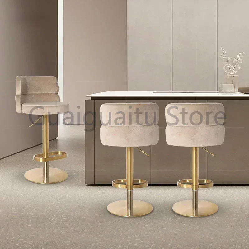 Design nórdico cadeira de bar café da manhã luxo barra levantamento ajustável cadeira jantar macio recepção cadeiras barra branco móveis salão beleza
