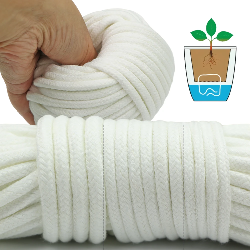 5M 4/5/6mm automatic watering absorbent wicks rope holiday accessories flower pot DIY device system pot dripping acrylic cotton