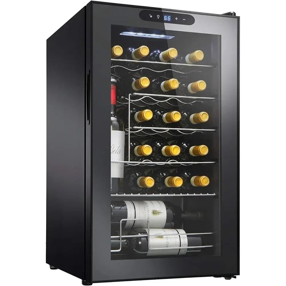 24-Bottle Compressor Wine Cooler with Upright Bottle Storage - Freestanding Wine Refrigerator with Digital Touchscreen