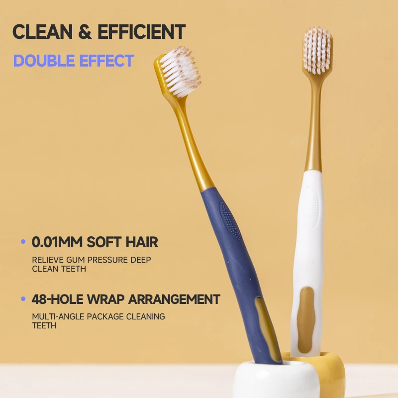 Zahnbürste für Erwachsene, weiches Haar, Haushalt, Zuhause, Fell – breiter Kopf, ultrafeines Haar, Anti-Empfindlichkeit, Zahnfleischschutz – geeignet für Touren