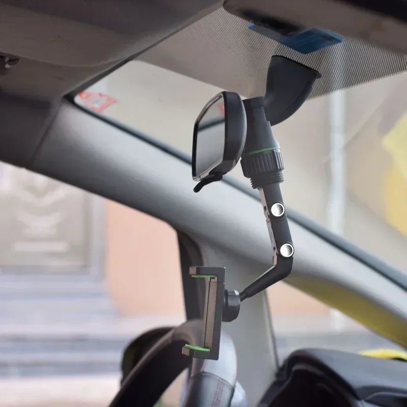 Soporte de teléfono Universal giratorio de 360 grados para coche, Clip colgante multifuncional para asiento de espejo retrovisor automático