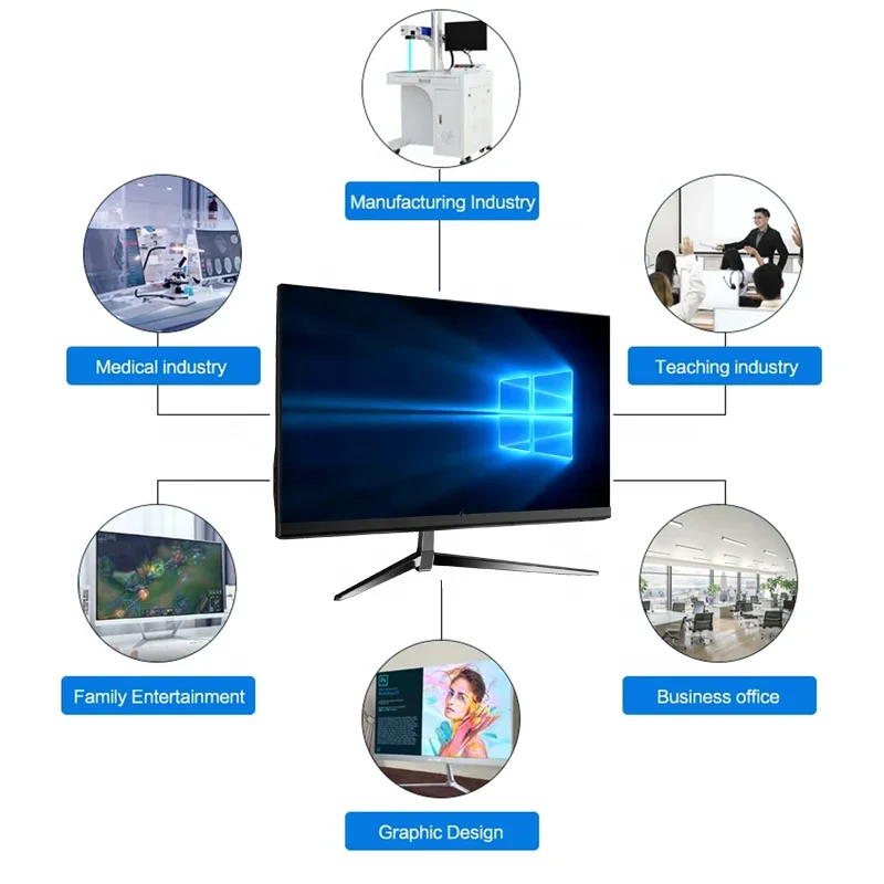 OEM 23.8inch Gaming PC All in One AIO Core i7 12700H 16GB RAM 512GB SSD Full Setup All in One Desktop Computers with UPS Battery