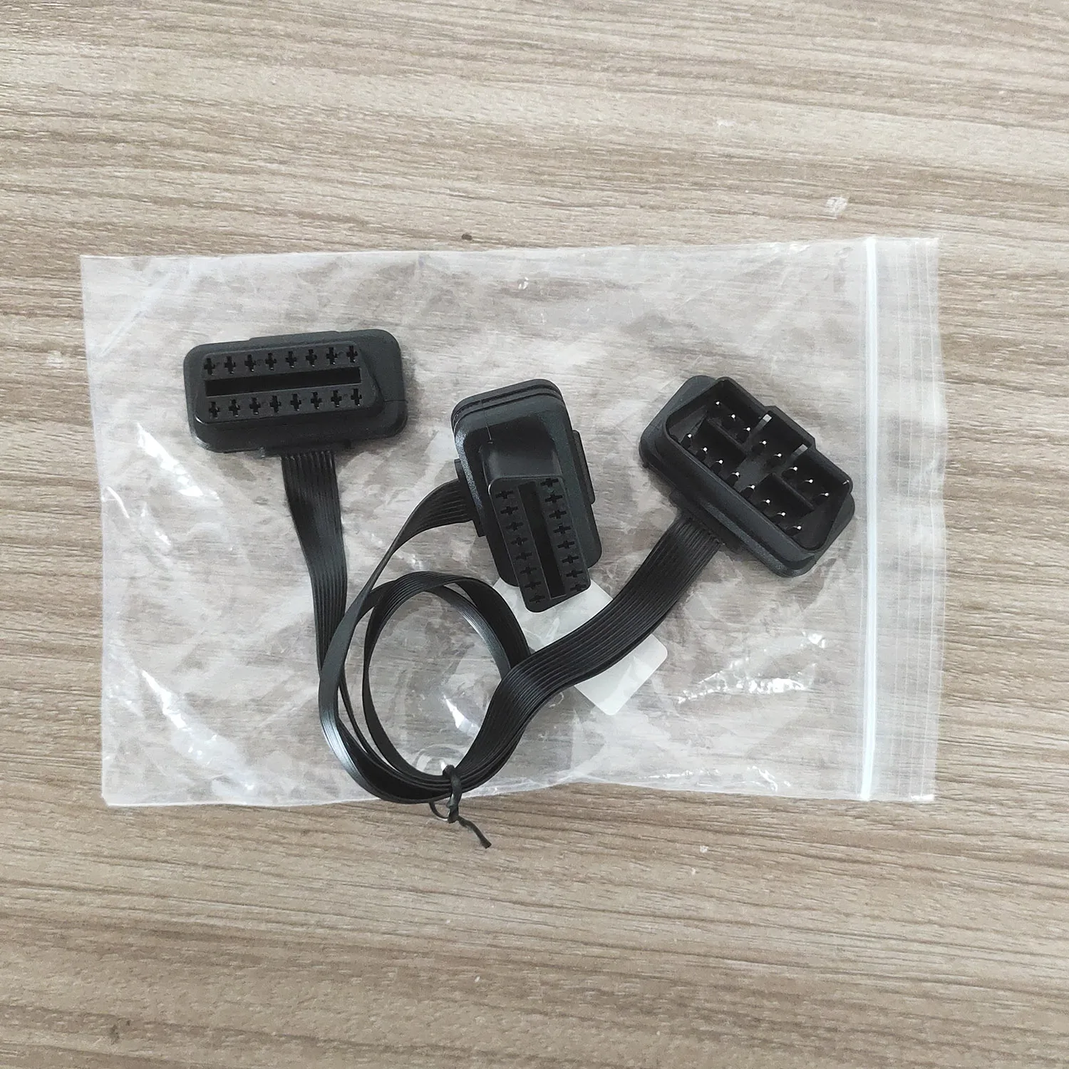 30cm obdii extensão conector duplo y divisor obd2 16pin macho para fêmea conexão plana + fino como uso de macarrão com elm327