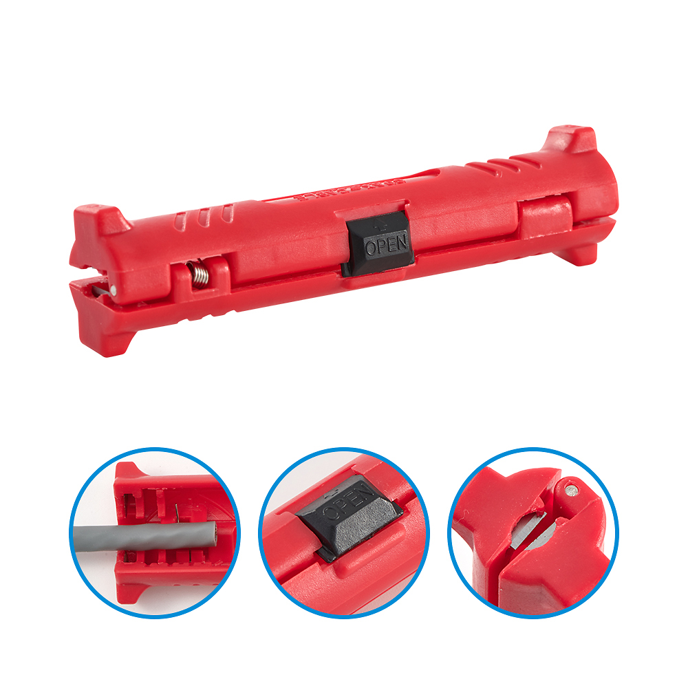 Elektrische Draad Stripper Pen netwerkkabel Gereedschap Draad Kabelschaar Roterende Coaxiale Draad Strippen Snijmachine Tang
