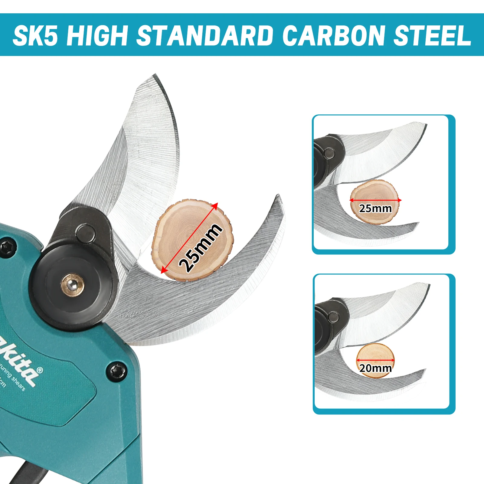 Tijeras de podar eléctricas sin escobillas Makita, herramienta de jardín, cortador de ramas, tijeras eléctricas inalámbricas para jardín, árboles frutales para Makita de 18V