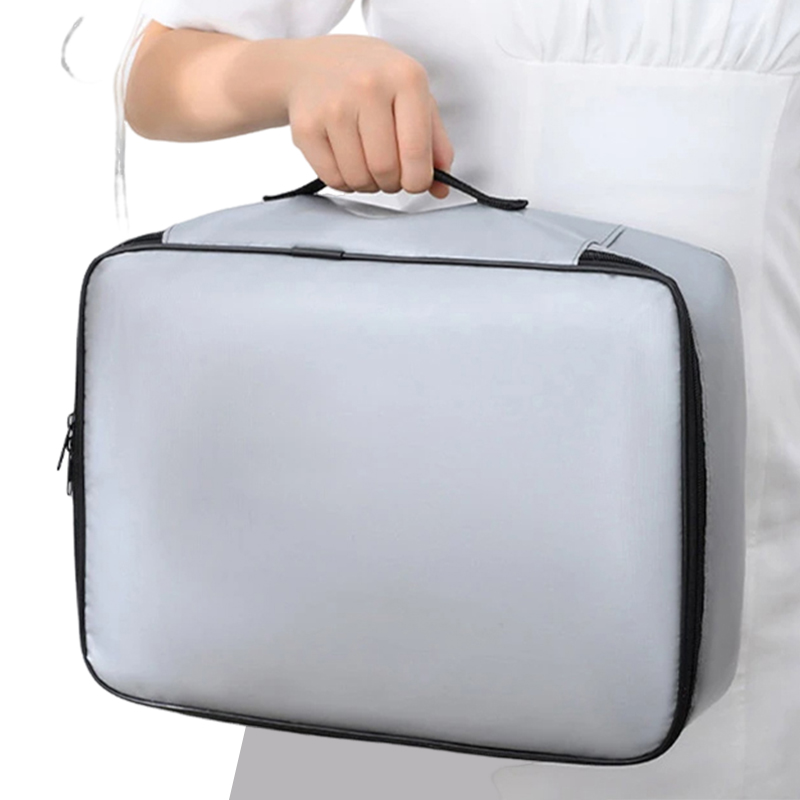 Bolsa ignífuga con contraseña para documentos, almacenamiento de dinero impermeable para archivos de viaje, papeles seguros, organizador de seguridad con cremallera, estuche para tarjetas multicapa