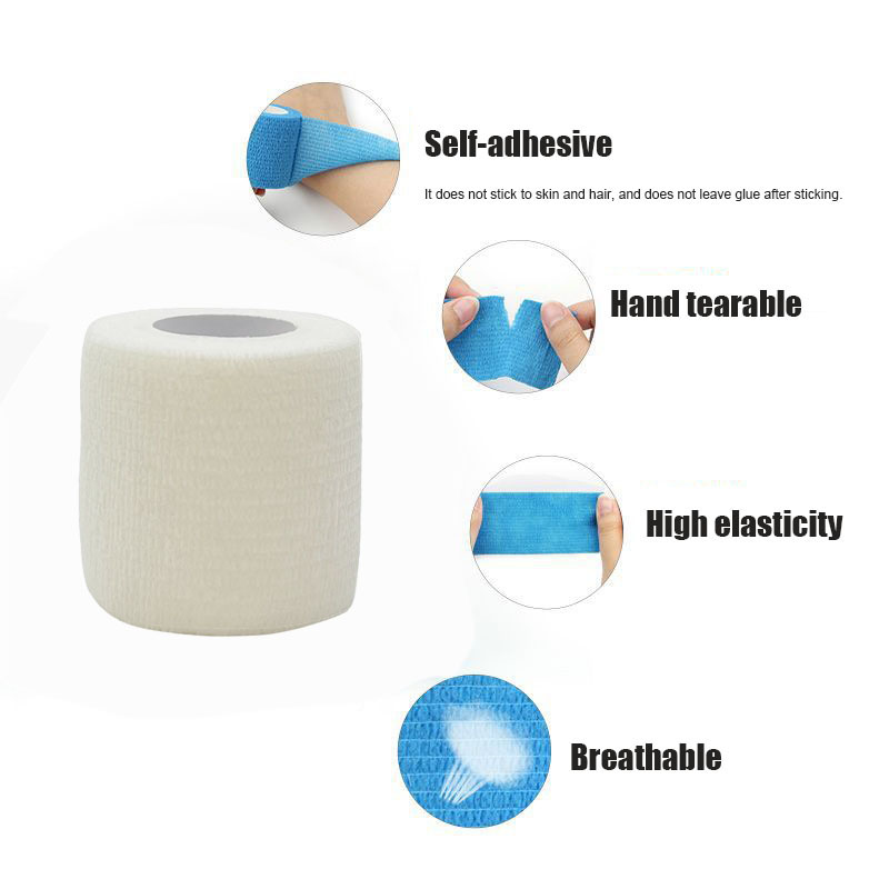 3/6/20 piezas vendajes elásticos autoadhesivos deportivos blancos antideslizantes atléticos no tejidos desechables Kit de ayuda de vendaje elástico impermeable