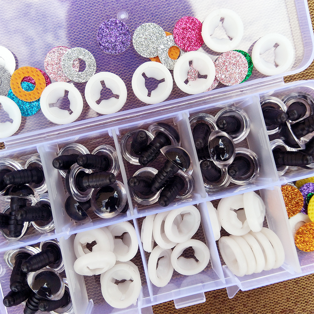 高品質 30 ピース/箱プラスチック安全グリッターガラス目おもちゃ工芸品動物あみぐるみかぎ針編み人形作り 9/10/12/14/16 ミリメートル