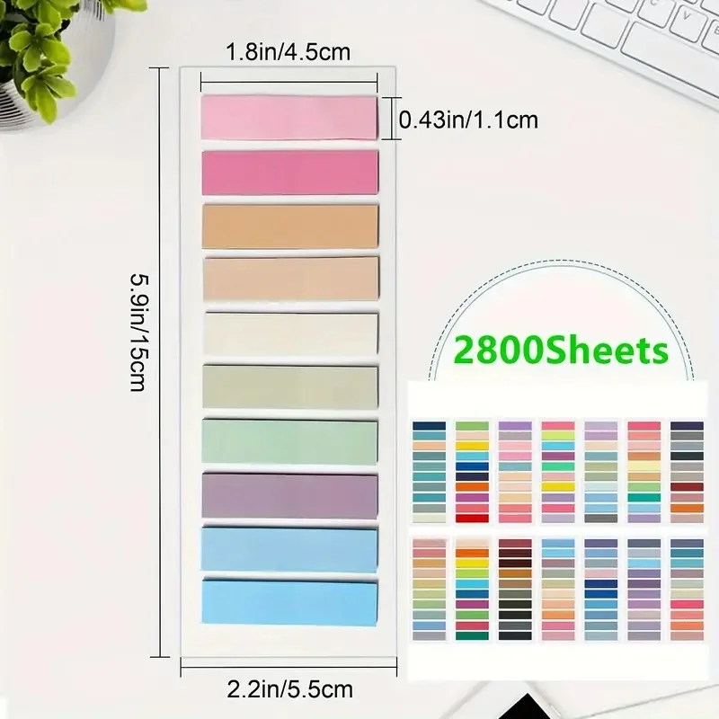 1200 Sheets/6 Sheets 800 Sheets/4 Sheets 600 Sheets/3 Index Stickers, Transparent Notes, Waterproof Stickers, Random Stickers for School Office Reading Notes