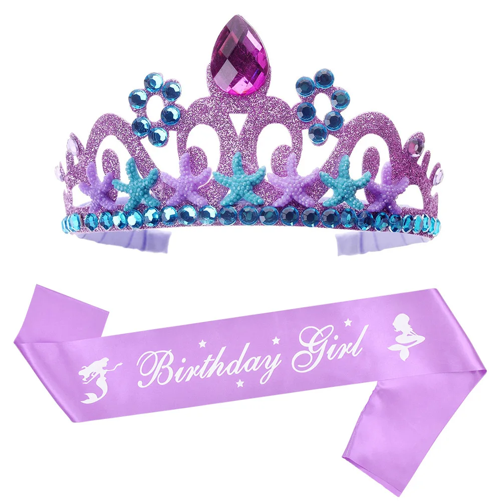 156*9,5 cm sirena cumpleaños niña correa de hombro sirena fiesta corona bajo el mar fiesta Animal marino decoración de fiesta niñas Favor