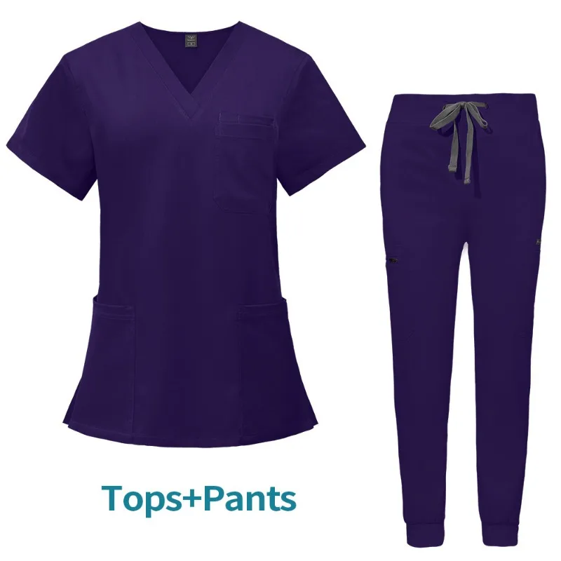 Klinische Tops Hosen Unisex Medizinische Uniformen Männer Frauen Pflege Kleidung Schönheit Kostüm Krankenschwester Scrubs Sets Arzt Zahnarzt Arbeitskleidung