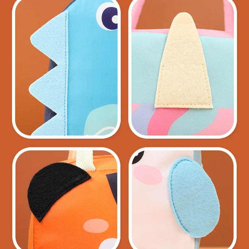 Borsa da pranzo per bambini in cartone animato Pellicola di alluminio con isolamento termico Borse da pranzo portatili in tessuto Oxford impermeabile di alta qualità Tote Nuovo