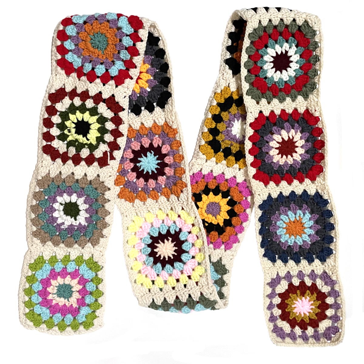 BomHCS Flowers Handmade Knitted Neckerchief  Warm Shawls Square Scarfs