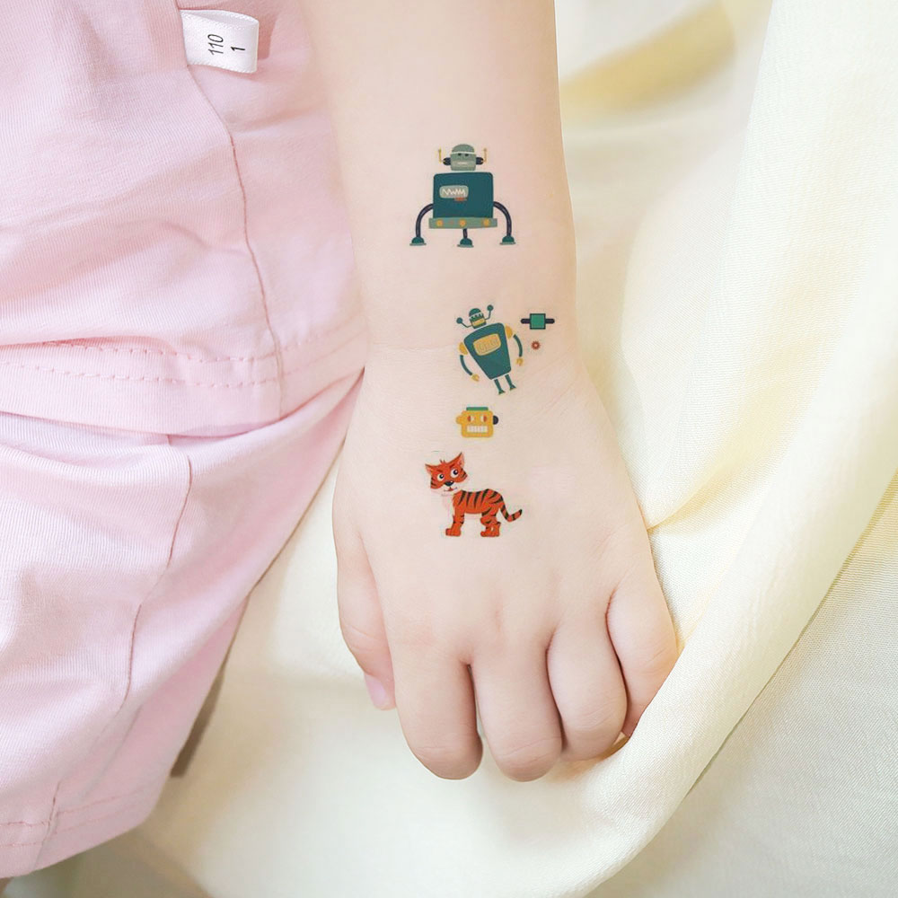 30 個一時的なタトゥー子供のためのユニコーンマーメイドカーフルーツ漫画タトゥーステッカー手ボディフェイクタトゥー防水