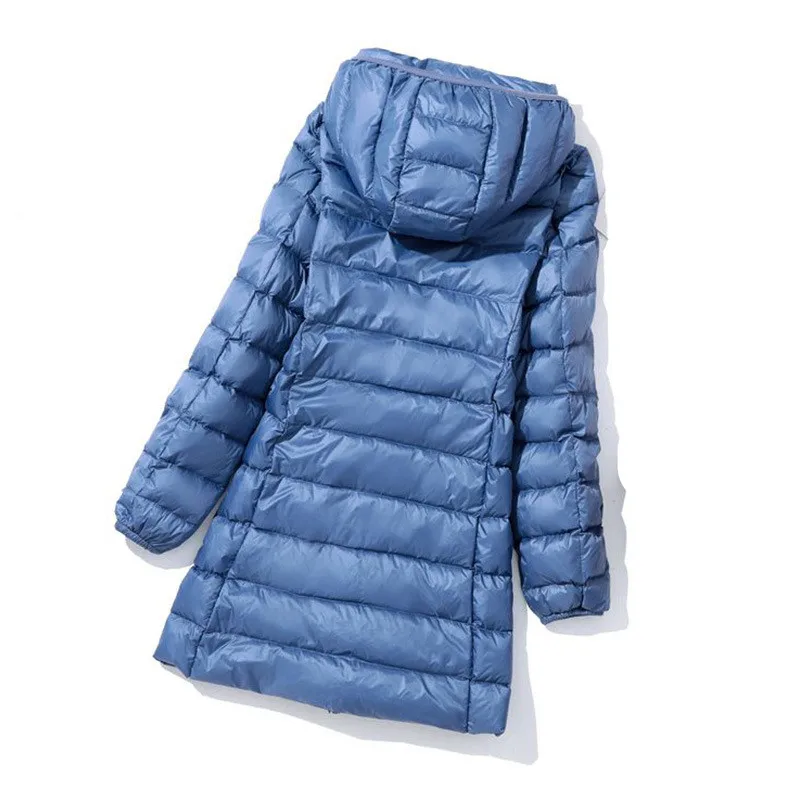 2025 nuevo abrigo impermeable para mujer, Parkas de manga larga con gorro extraíble, chaqueta cálida de invierno para mujer, abrigos claros/delgados rojos y azules