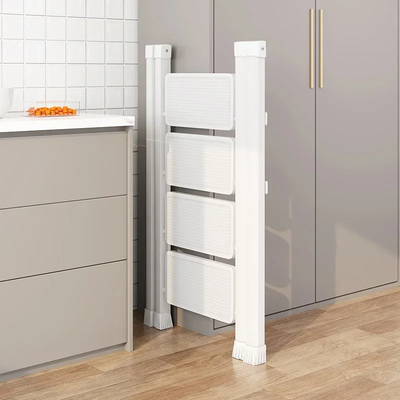 ครัวเรือนบันไดพับ Multi-Functional Telescopic หนา Herringbone บันไดขนาดเล็กแบบพกพาสี่บันได