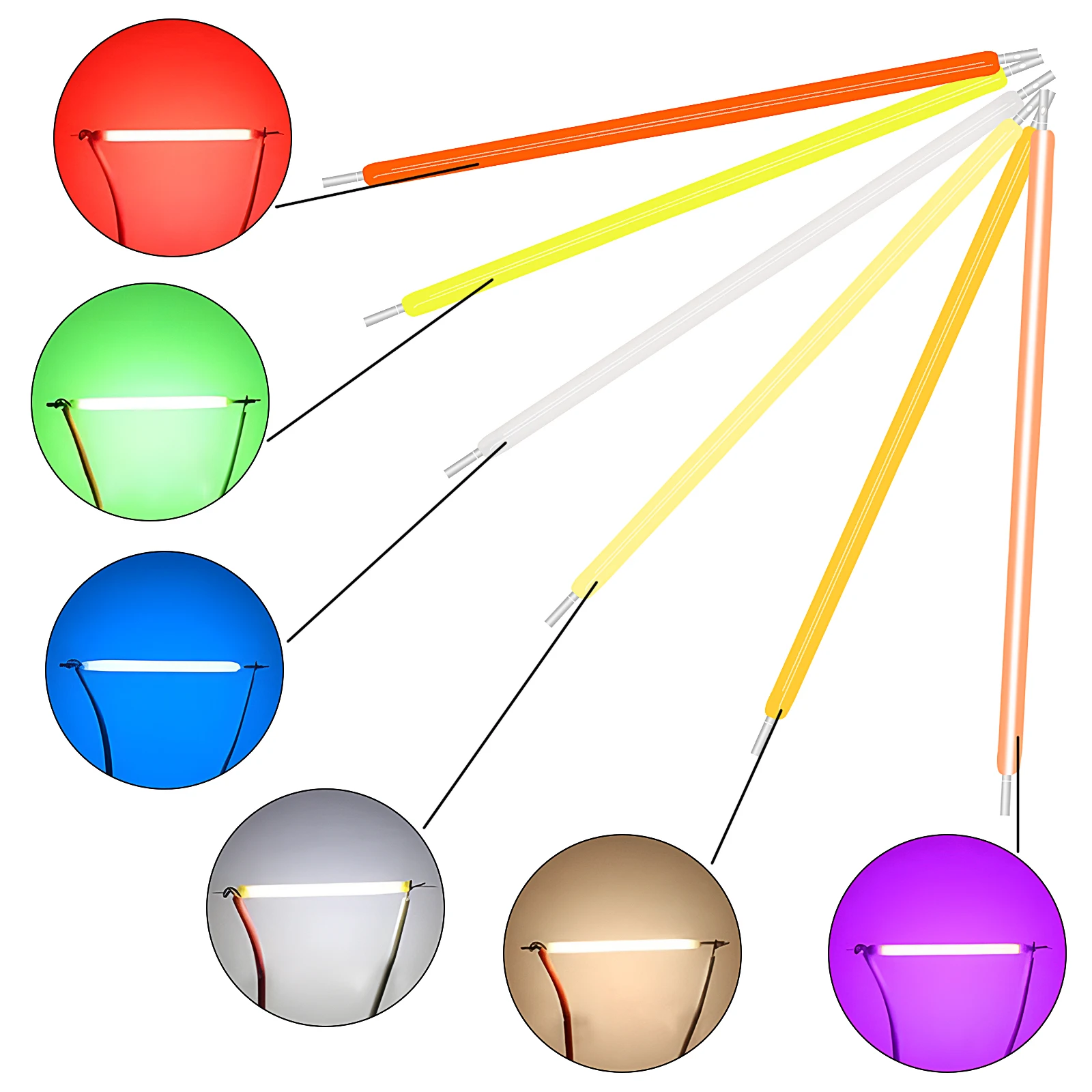 5 Pz DC 3 V 18.8/26/38mm Cob Led Filamento 2200k Bianco Blu Rosso Rosa Edison Lampadina Parti Lampada Diodi di luce a incandescenza