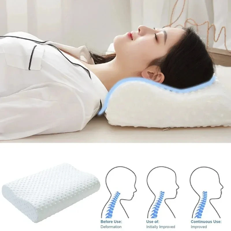 Cuscino in memory foam per dormire Cuscino per dormire laterale regolabile per sollievo dal dolore al collo e alle spalle Cuscino per contorno ortopedico JAF028